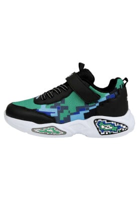 Dogo - Çocuk Vegan Deri Cırt Cırtlı Siyah Sneakers - Canyon Tasarım