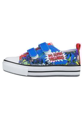 Dogo - Unisex Enfants Vegan Baskets à Scratchs Bleu - Warner Bros Dc Villains Motif