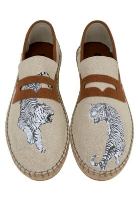 Erkek Vegan Krem Espadril - Uptown Tigers Tasarım - Thumbnail (1)
