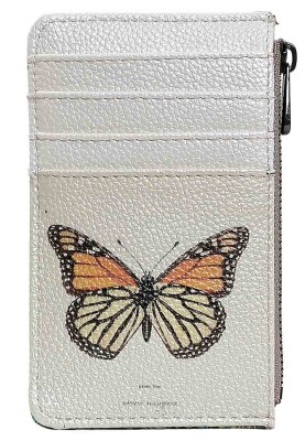 Femme Blanc Portefeuille - Moths and Butterflies Motif - Thumbnail (1)