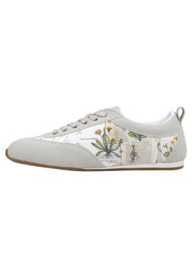 Dogo - Femme Cuir Vegan Blanc Baskets - Botanical Notes Motif