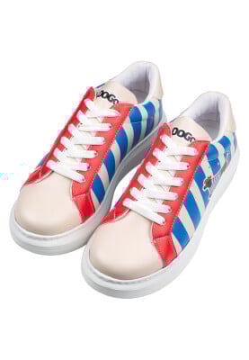 Dogo - Femme Cuir Vegan Blanc Baskets - Mon Amour Motif