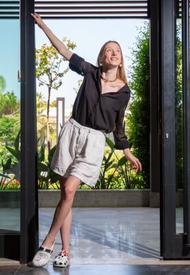 Femme Cuir Vegan Blanc Chaussons - Where My Spots At Motif - Thumbnail (1)