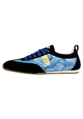 Dogo - Femme Cuir Vegan Bleu Baskets - Vincent van Gogh The Starry Night Motif