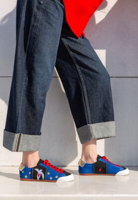 Dogo - Femme Cuir Vegan Bleu Baskets - Matisse Motif