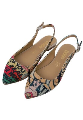 Femme Cuir Vegan Multicolore Chaussures Plates - Warner Bros Wonder Woman Motif - Thumbnail (1)