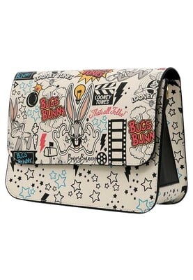 Femme Cuir Vegan Crème Sac à main - Warner Bros What's Up Doc? Bugs Bunny Motif - Thumbnail (1)