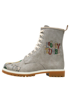 Femme Cuir Vegan Gris Bottes Longues - Warner Bros Tweety Looney Tunes Ski Club Motif - Thumbnail (1)