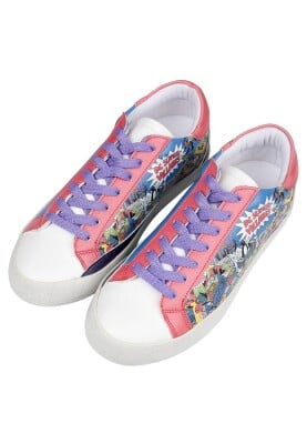 Femme Cuir Vegan Multicolore Baskets - Warner Bros DC Villains Motif - Thumbnail (1)