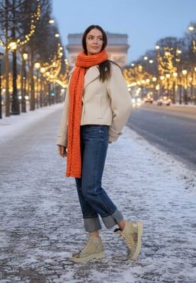 Femme Cuir Vegan Multicolore Bottes - Cat Person Motif - Thumbnail (1)