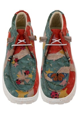 Femme Cuir Vegan Multicolore Bottes - Paperanimals Motif - Thumbnail (1)