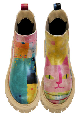 Dogo - Femme Cuir Vegan Multicolore Bottes Longues - Animal Motif