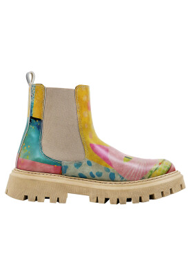 Femme Cuir Vegan Multicolore Bottes Longues - Animal Motif - Thumbnail (1)