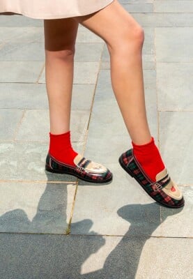 Dogo - Femme Cuir Vegan Multicolore Mocassins - Teddy Bear Motif