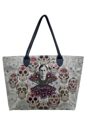 Femme Cuir Vegan Multicolore Sac d'épaule - FKL Frida Kahlo Remembrance of Frida Motif - Thumbnail (1)