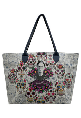 Femme Cuir Vegan Multicolore Sac d'épaule - FKL Frida Kahlo Remembrance of Frida Motif - Thumbnail (1)