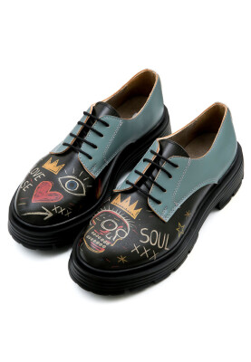 Dogo - Femme Cuir Vegan Noir Baskets - Radiant Child Motif