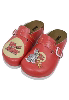 Dogo - Femme Cuir Vegan Orange Chaussons - Warner Bros Tom et Jerry Motif