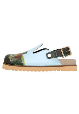 Dogo - Femme Cuir Vegan Vert Chaussons - Going on an Adventure Motif