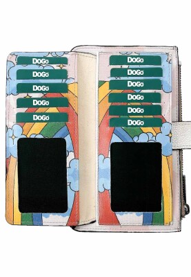 Femme Multicolore Portefeuille - The Lucky Cat Motif - Thumbnail (1)