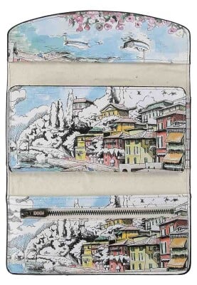 Femme Multicolore Portefeuille - Lago di Como Motif - Thumbnail (1)