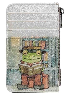 Femme Multicolore Portefeuille - Bookstore Frog Motif - Thumbnail (1)