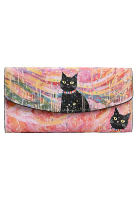 Dogo - Femme Rose Portefeuille - Party Cat Motif