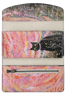 Femme Rose Portefeuille - Party Cat Motif - Thumbnail (1)