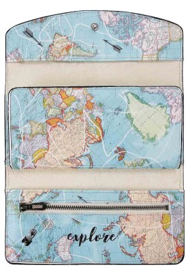 Femme Turquoise Portefeuille - Explore Motif - Thumbnail (1)