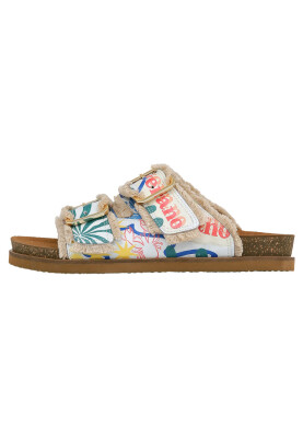Dogo - Femme Vegan Blanc Chaussons - Azur Motif
