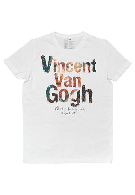 Dogo - Femme Vegan Blanc T-Shirt - Vincent van Gogh In Love Muse Motif