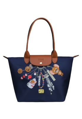 Dogo - Femme Vegan Bleu Foncé Large Sac à Main - Warner Bros Looney Tunes Tom&Jerry Charms Navy Motif