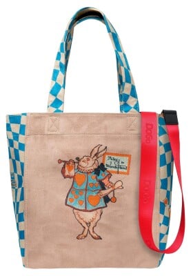 Dogo - Femme Vegan Brun Large Tote Bag - Alice in Nowhere Motif