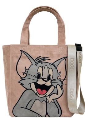 Dogo - Femme Vegan Cream Large Tote Bag - Warner Bros Smiles and Whiskers Motif