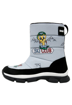 Femme Vegan Gris Bottes de Neige - Warner Bros Looney Tunes Ski Club Motif - Thumbnail (1)