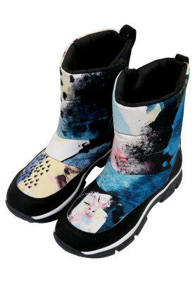 Dogo - Femme Vegan Multicolore Bottes de Neige - Lapin Muse Motif
