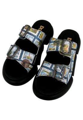 Dogo - Femme Vegan Multicolore Sandales - Scottish Highlands Motif