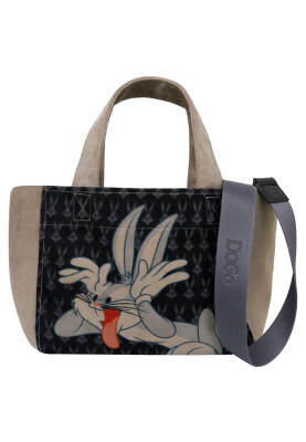 Dogo - Femme Vegan Noir Medium Tote Bag - Warner Bros Bugs Bunny Playful Bugs Motif