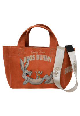 Dogo - Femme Vegan Orange Medium Tote Bag - Warner Bros Bugs Bunny Chill Bunny Motif