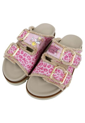 Femme Vegan Rose Léopard Chaussons - Warner Bros Looney Tunes Bugs Bunny Pink Leopard Bunny Motif - Thumbnail (1)