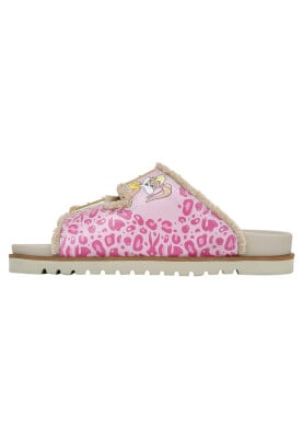 Dogo - Femme Vegan Rose Léopard Chaussons - Warner Bros Looney Tunes Bugs Bunny Pink Leopard Bunny Motif