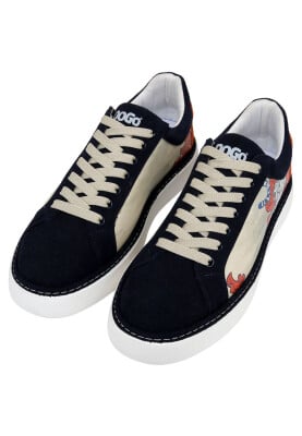 Homme Cuir Vegan Beige Baskets - Hear Me Roar Motif - Thumbnail (1)