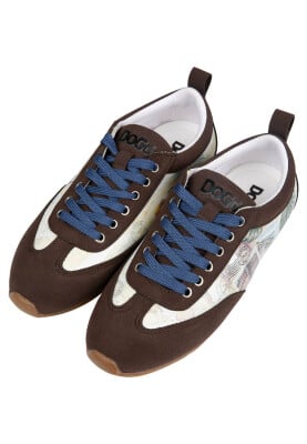 Kadın Vegan Deri Bej Sneakers - Ink and Pictures Tasarım - Thumbnail (1)