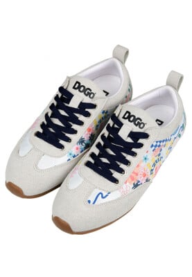 Kadın Vegan Deri Bej Sneakers - Azur Tasarım - Thumbnail (1)