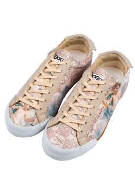 Kadın Vegan Deri Bej Sneakers - Angel's Dream Tasarım - Thumbnail (1)