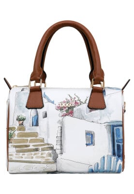Dogo - Kadın Vegan Deri Beyaz El Çantası - Paper Flower Tasarım
