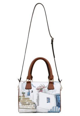 Kadın Vegan Deri Beyaz El Çantası - Paper Flower Tasarım - Thumbnail (1)