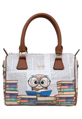 Dogo - Kadın Vegan Deri Beyaz El Çantası - The Wise Owl Tasarım