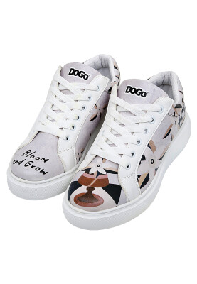 Kadın Vegan Deri Beyaz Sneakers - Bloom and Grow Tasarım - Thumbnail (1)