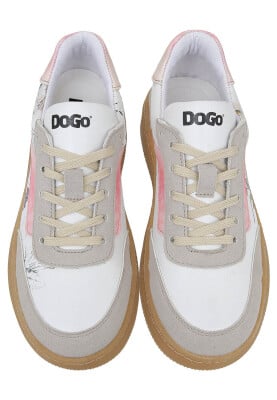 Kadın Vegan Deri Beyaz Sneakers - Botanical Notes Tasarım - Thumbnail (1)